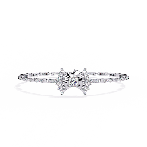 Art Deco Chevron Diamond Pave Bangle