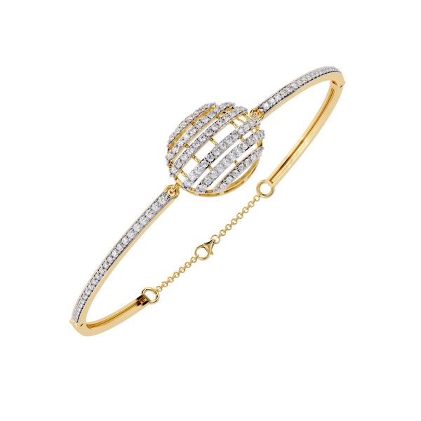 Double Chain Geometric Diamond Bracelet