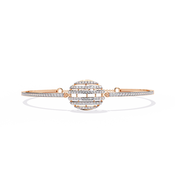 Double Chain Geometric Diamond Bracelet