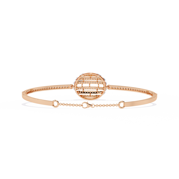 Double Chain Geometric Diamond Bracelet