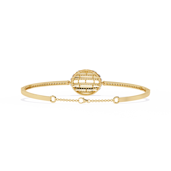 Double Chain Geometric Diamond Bracelet