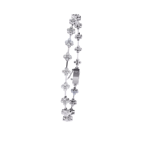 Double Link Diamond Motif Bracelet