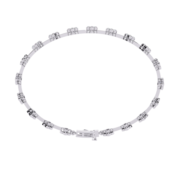 Double Link Diamond Motif Bracelet