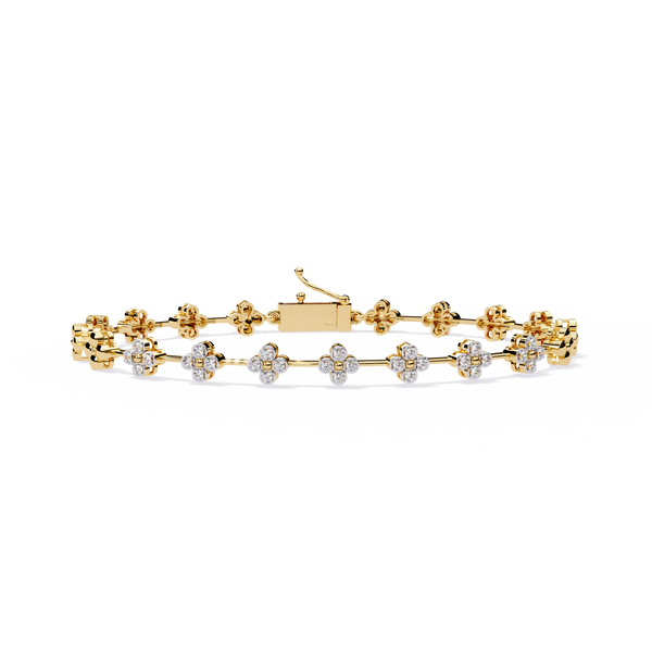 Double Link Diamond Motif Bracelet