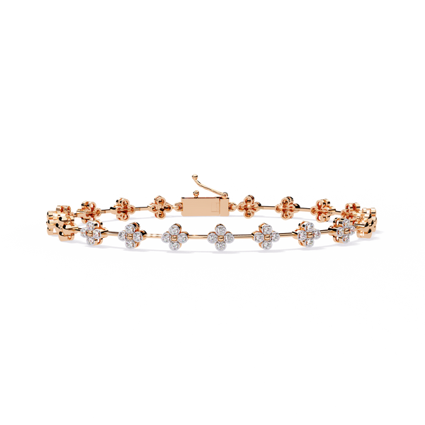 Double Link Diamond Motif Bracelet