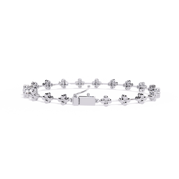 Double Link Diamond Motif Bracelet