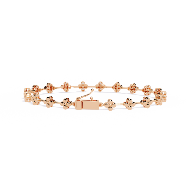 Double Link Diamond Motif Bracelet