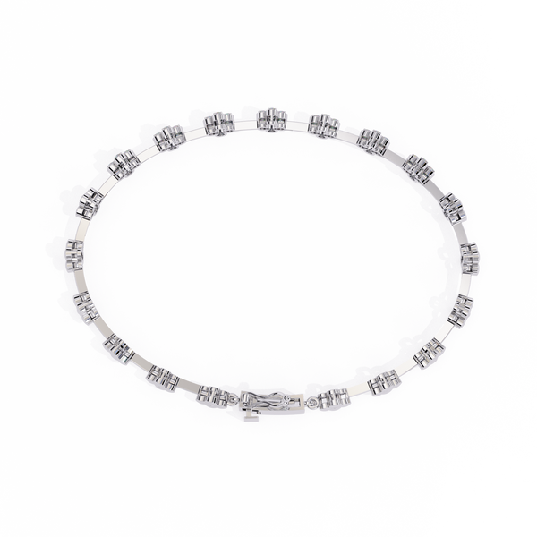 Double Link Diamond Motif Bracelet