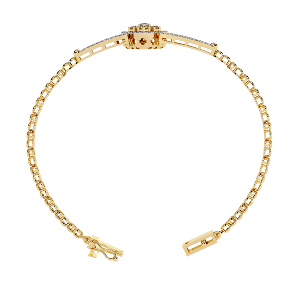 Oval Pave Dome Accent Bangle