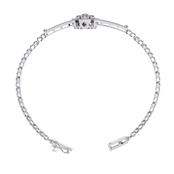 Oval Pave Dome Accent Bangle