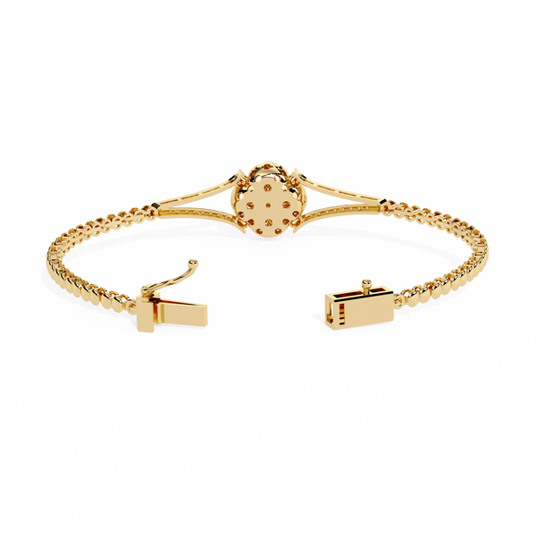 Oval Pave Dome Accent Bangle