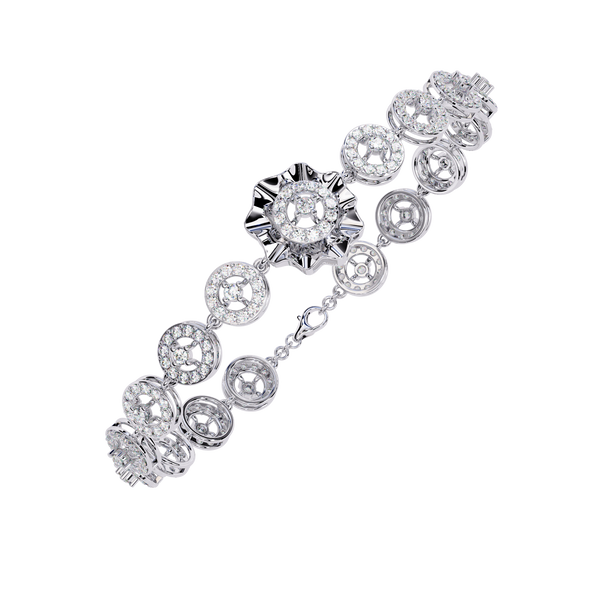Grand Halo Medallion Diamond Bracelet