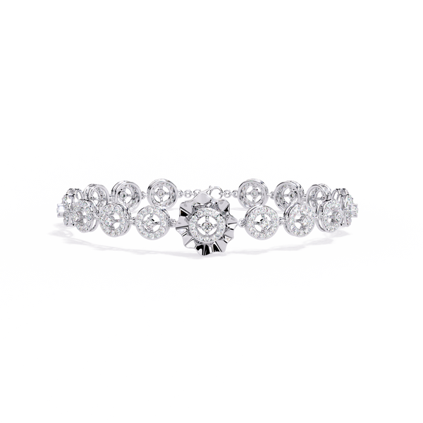 Grand Halo Medallion Diamond Bracelet