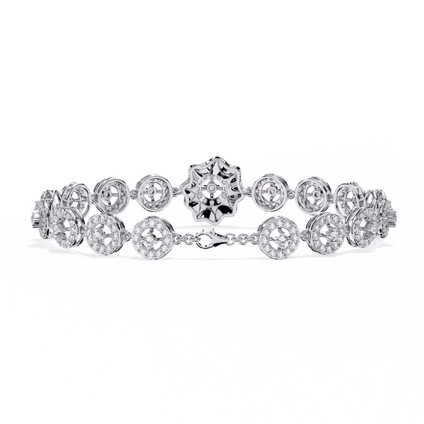 Grand Halo Medallion Diamond Bracelet
