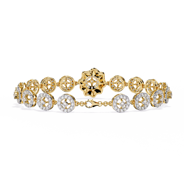 Grand Halo Medallion Diamond Bracelet