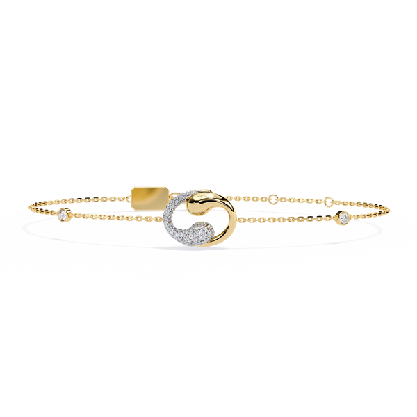 Abstract Pavé Swirl Accent Bracelet