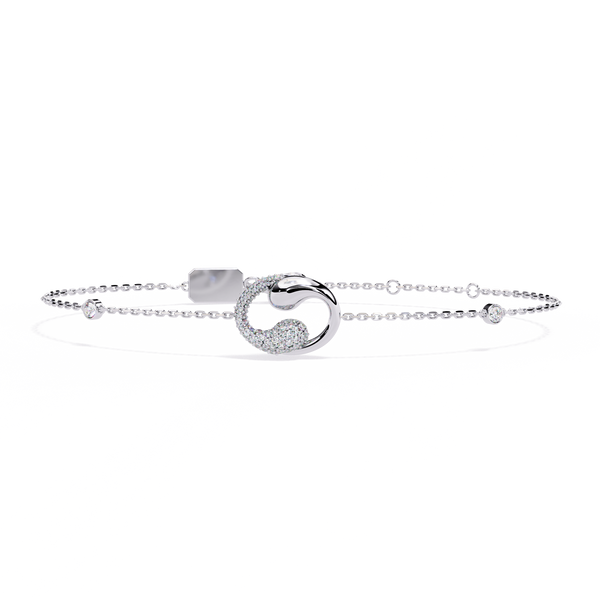 Abstract Pavé Swirl Accent Bracelet