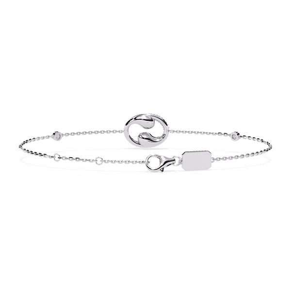 Abstract Pavé Swirl Accent Bracelet