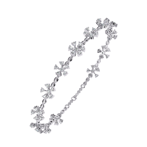 Scattered Bloom Diamond Chain Bracelet