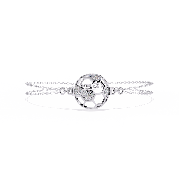 Diamond Soccer Ball Triple-Chain Bracelet