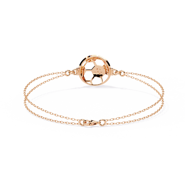 Diamond Soccer Ball Triple-Chain Bracelet