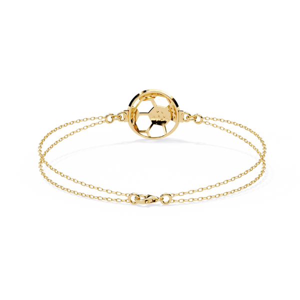 Diamond Soccer Ball Triple-Chain Bracelet