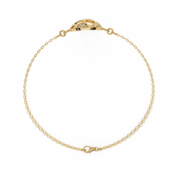 Diamond Soccer Ball Triple-Chain Bracelet