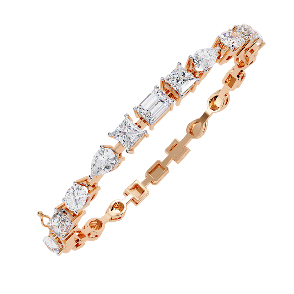 Exceptional Multi-Shape Diamond Tennis Bracelet