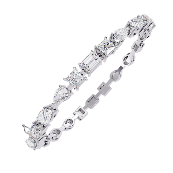 Exceptional Multi-Shape Diamond Tennis Bracelet