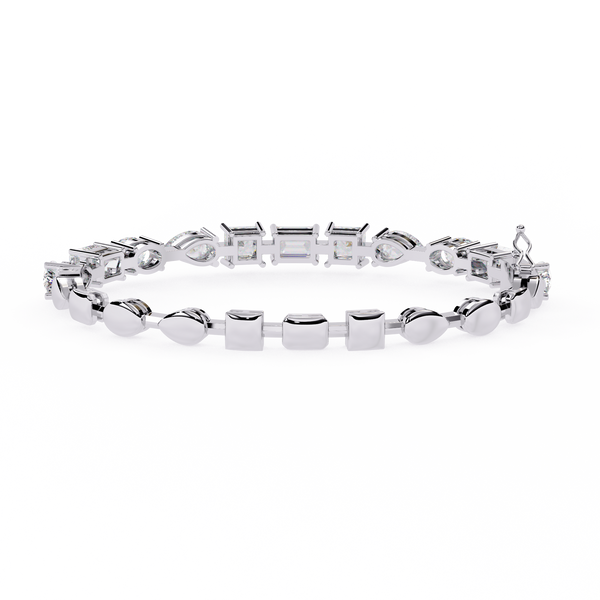 Exceptional Multi-Shape Diamond Tennis Bracelet