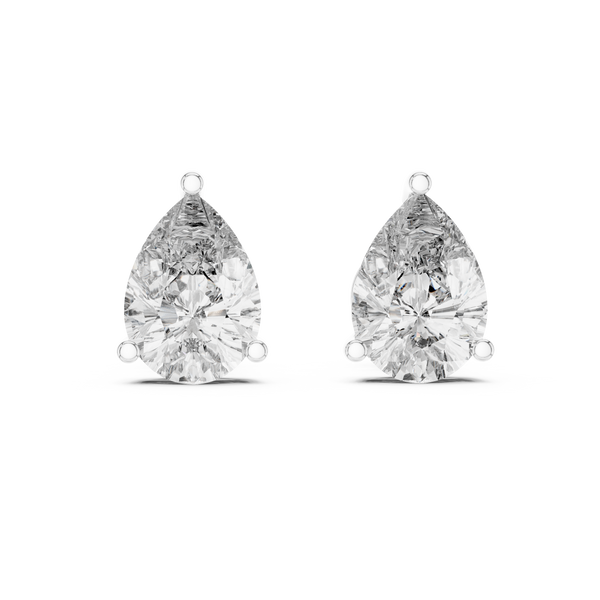 Pear Brilliant Diamond Solitaire Studs