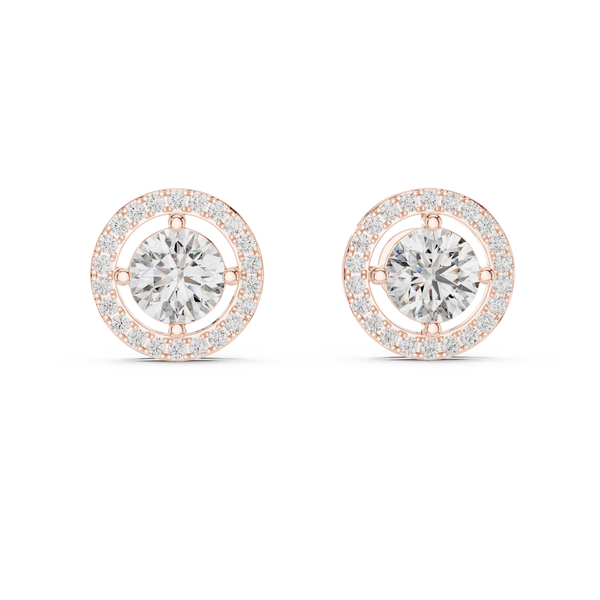 The 'Majestic' Halo Diamond Earrings