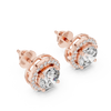Hexagonal Halo Round Diamond Studs