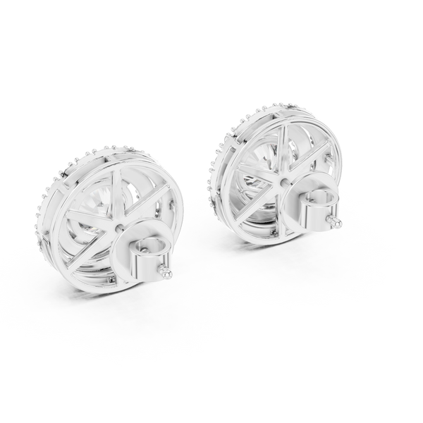 Opulent Double Halo Rose Gold Earrings