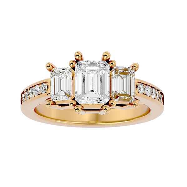Evangeline Diamond Three Stone Ring
