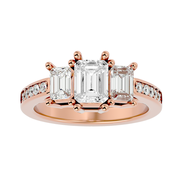 Evangeline Diamond Three Stone Ring