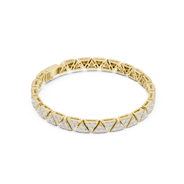 Geometric Trillion Pavé Statement Bracelet