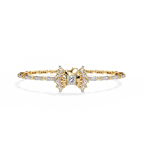 Art Deco Chevron Diamond Pave Bangle