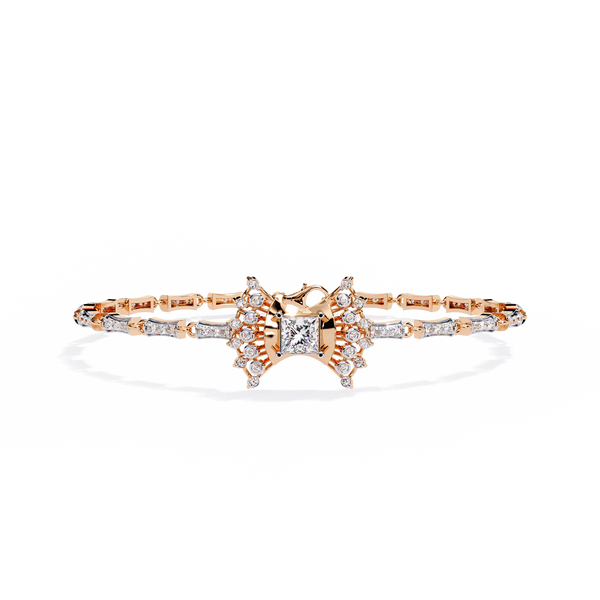 Art Deco Chevron Diamond Pave Bangle