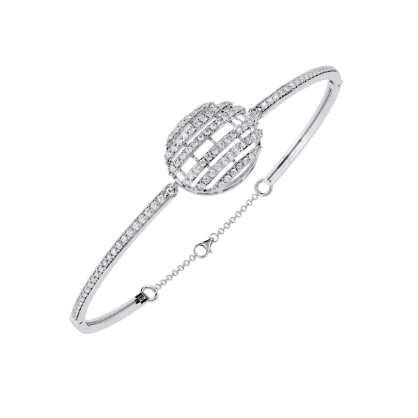 Double Chain Geometric Diamond Bracelet