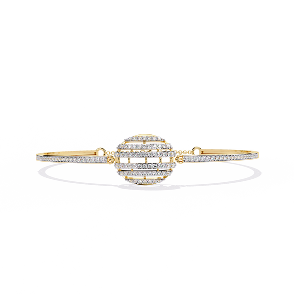 Double Chain Geometric Diamond Bracelet