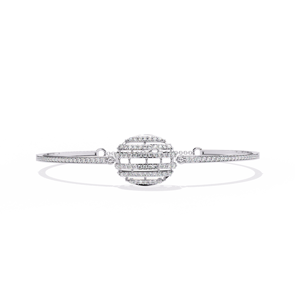 Double Chain Geometric Diamond Bracelet