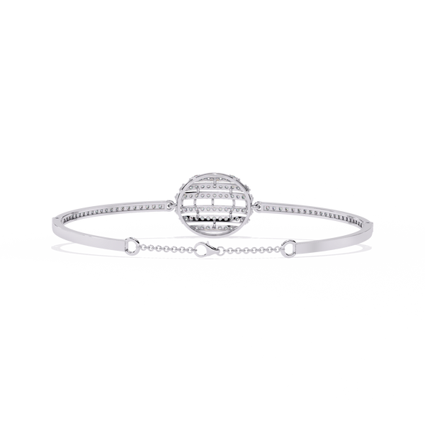 Double Chain Geometric Diamond Bracelet