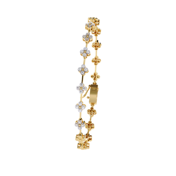 Double Link Diamond Motif Bracelet