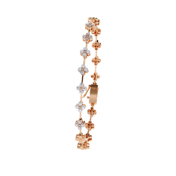 Double Link Diamond Motif Bracelet
