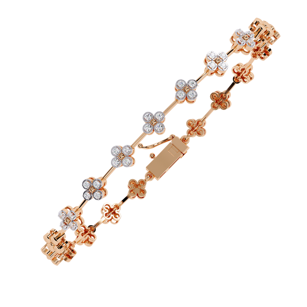 Double Link Diamond Motif Bracelet