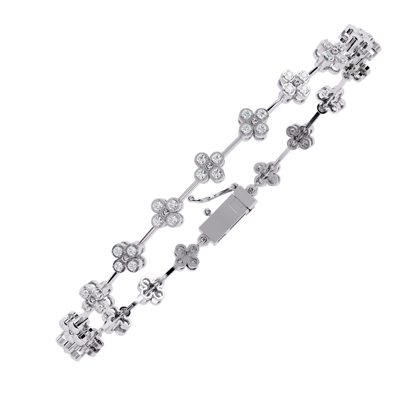 Double Link Diamond Motif Bracelet