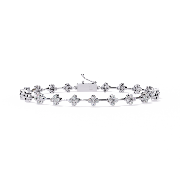 Double Link Diamond Motif Bracelet
