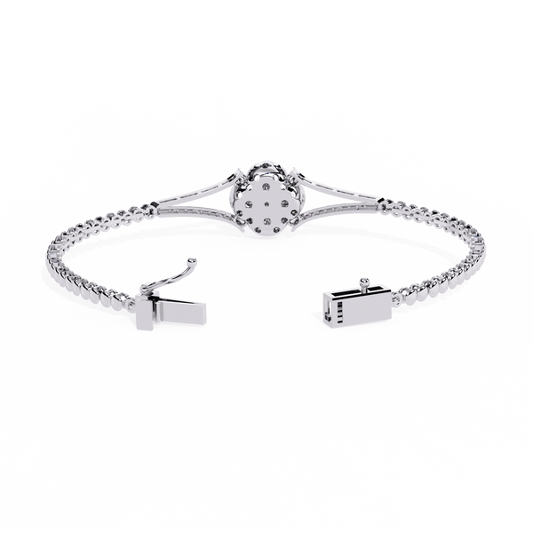 Oval Pave Dome Accent Bangle