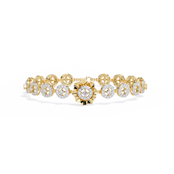 Grand Halo Medallion Diamond Bracelet